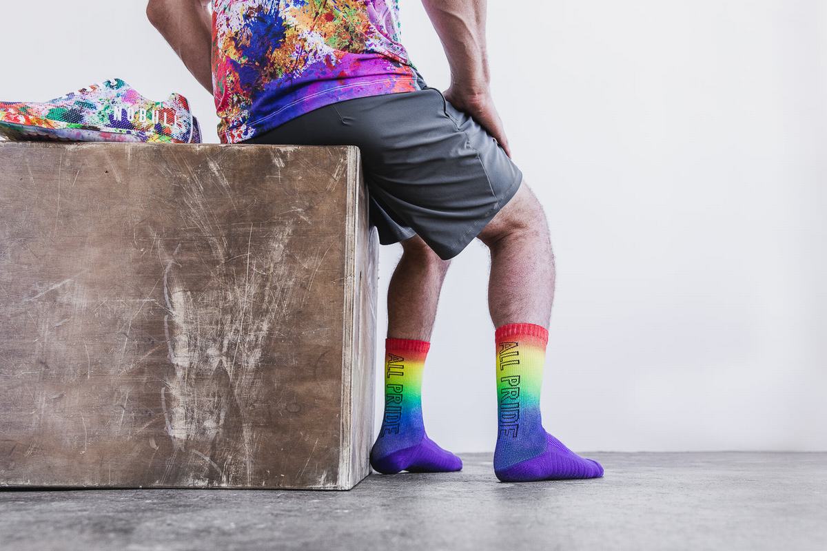 Nobull Crew All Pride Men's Socks Multicolor | Australia (UW2073)